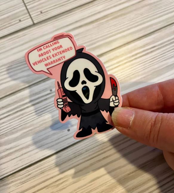 Chibi Horror Ghost Face Plush Keychain 