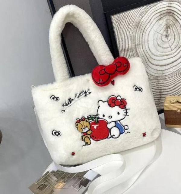 Hello Kitty White Fluffy Christmas Bag hot