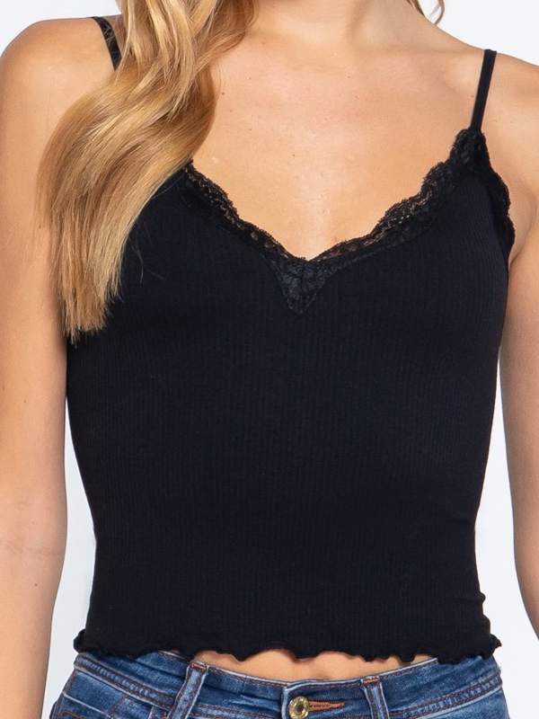 Knitted Cami In Black