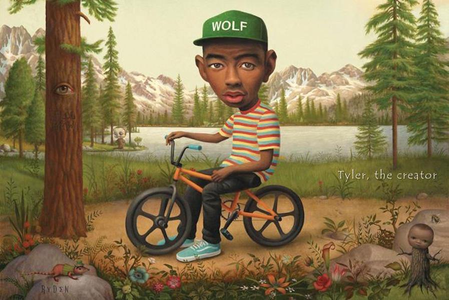 Tyler The Creator shows off his impressive bike skills as he rides