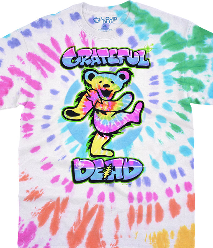 Grateful Dead Spiral Trippy Bears Tie-Dye T-Shirt - XL