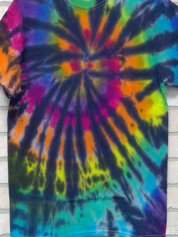 OUKS Short-Sleeve Multicolor Tie Dye Crazy Tee