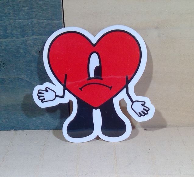 3/4 Red Heart Stickers - Qty 50