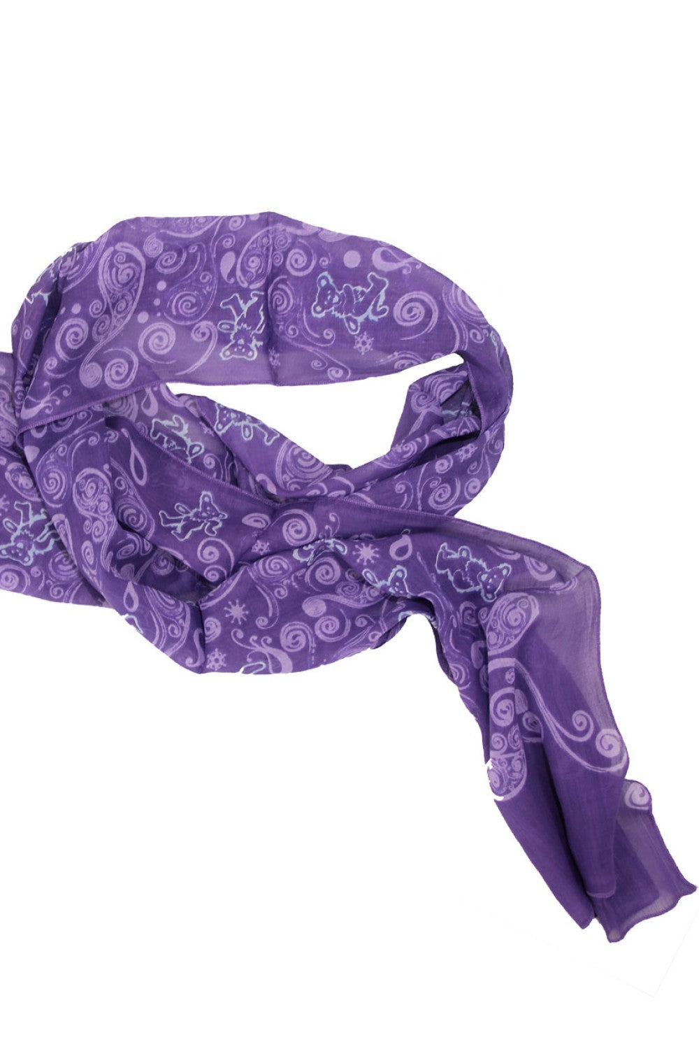 Scarf - Grateful Dead Long Bear Fashion Scarf - Purple-hotRAGS.com