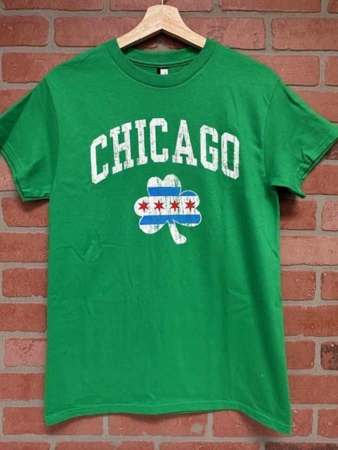 T-Shirt - Chicago Flag Shamrock-hotRAGS.com