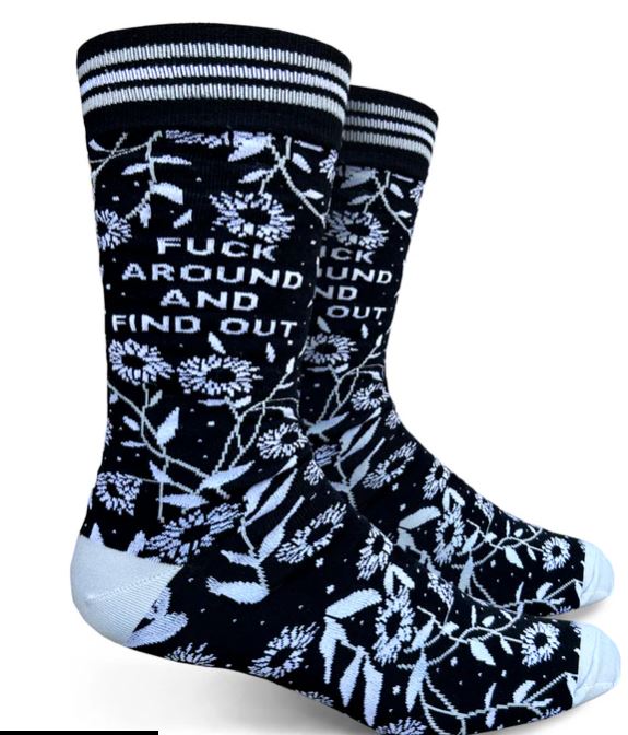 Socks - Fuck Around and Find Out Crew Socks-hotRAGS.com