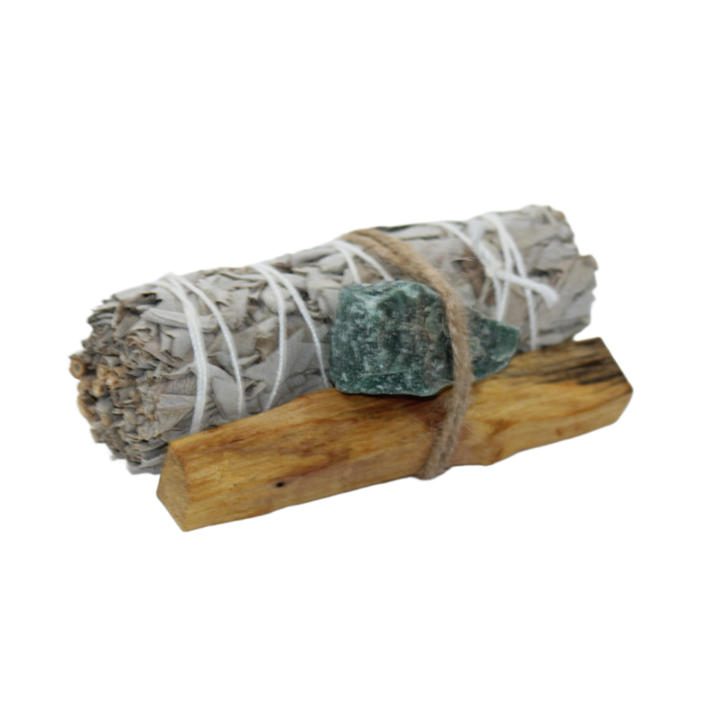 Sage Bundle - Smudge & Crystal Cleansing Bundle - Green Aventurine-hotRAGS.com