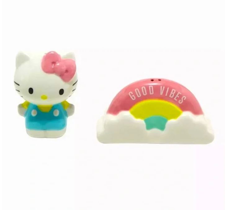 Salt And Pepper Shaker - Hello Kitty Good Vibes Ceramic Salt & Pepper Shaker Set-hotRAGS.com