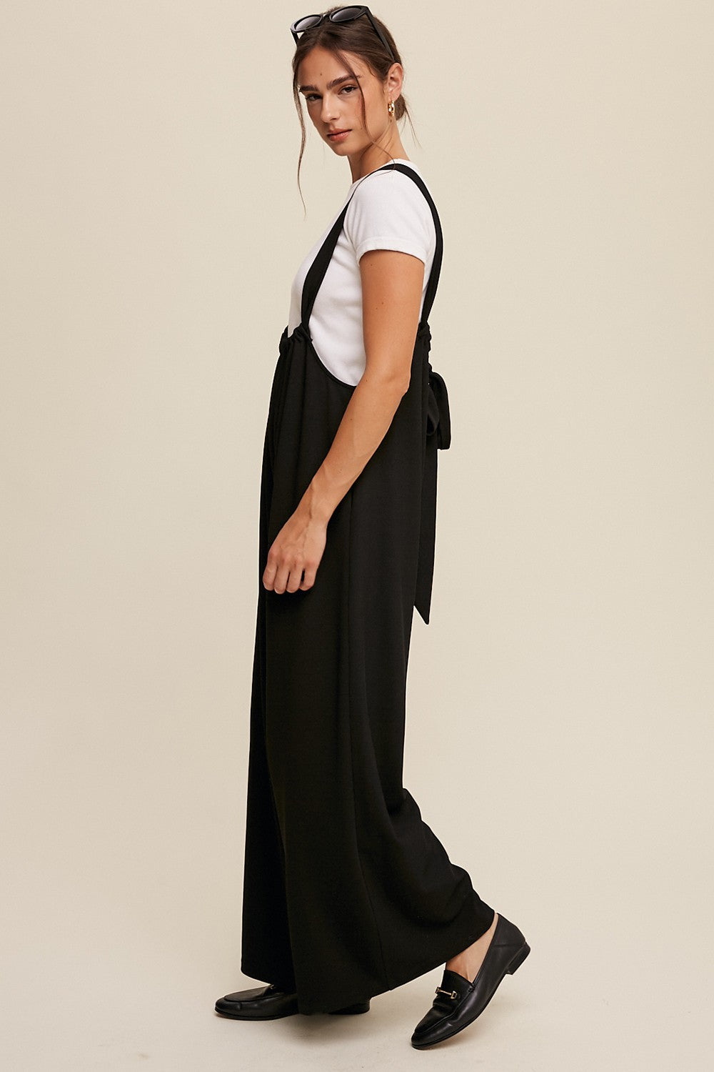 Jumpsuit - Knitted Drawstring - Black-hotRAGS.com