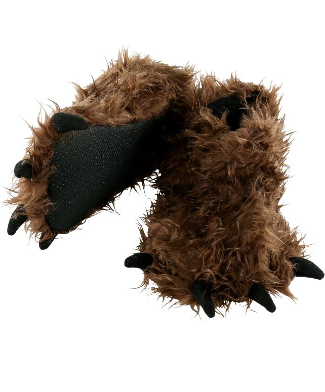 Slippers - Big Foot Paw - Brown-hotRAGS.com