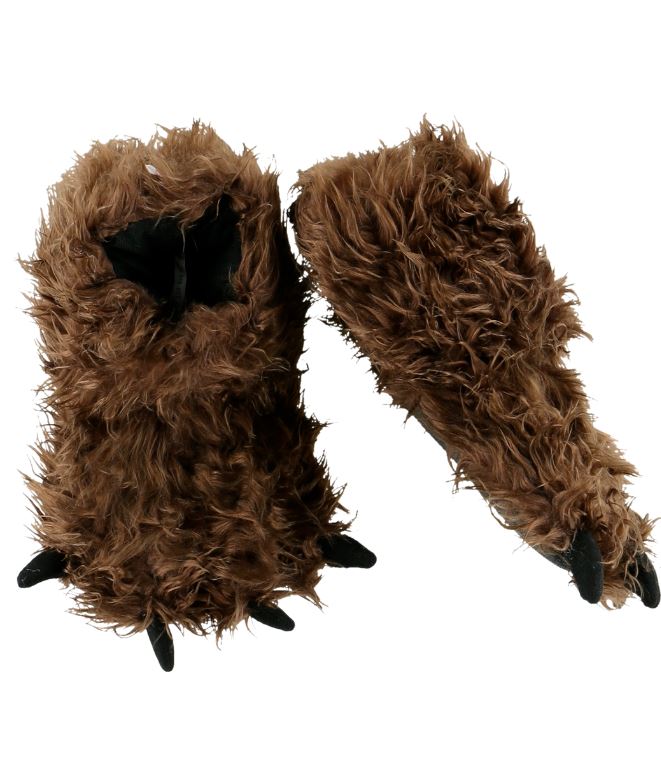 Slippers - Big Foot Paw - Brown-hotRAGS.com