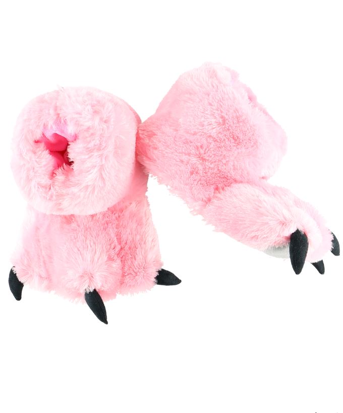 Slippers - Pink Bear Paw-hotRAGS.com