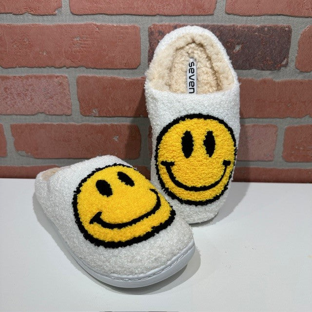 Slippers - Smiley Face - Yellow-hotRAGS.com