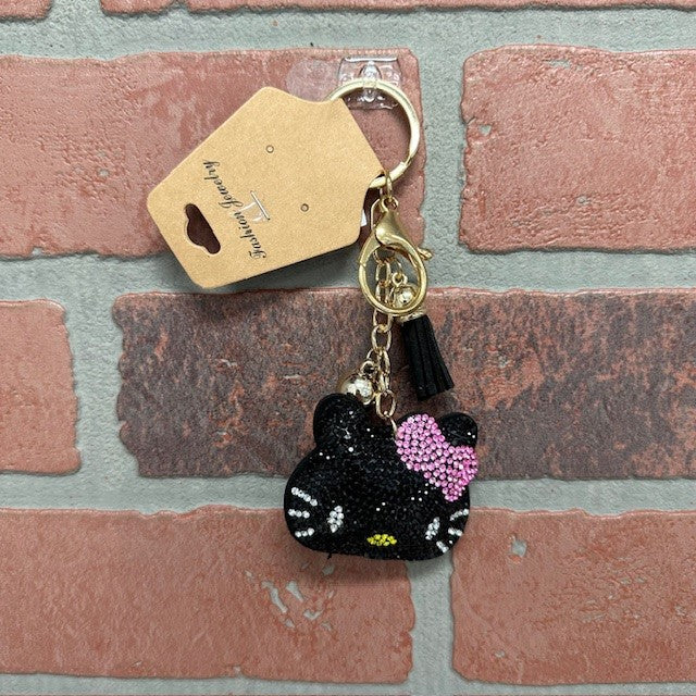 Keychain - Hello Kitty Crystal - Black-hotRAGS.com