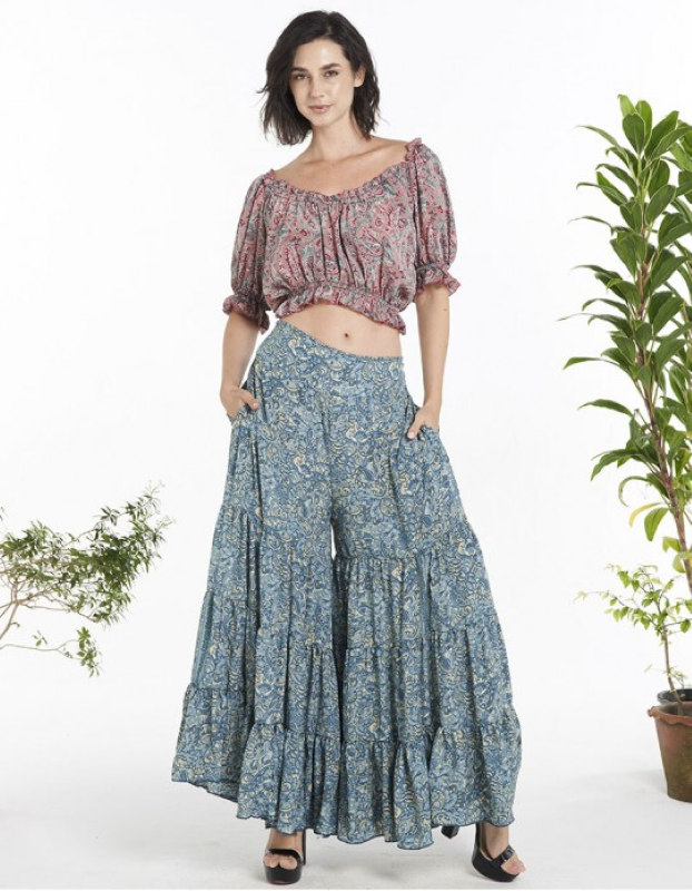 Pant - Tiered Polysilk - Each Unique-hotRAGS.com