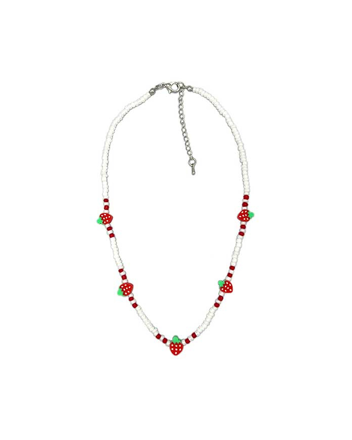 Necklace - Strawberry Fimo Beads-hotRAGS.com