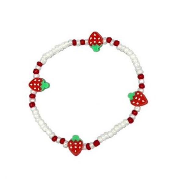 Bracelet - Strawberry Fimo Beads-hotRAGS.com