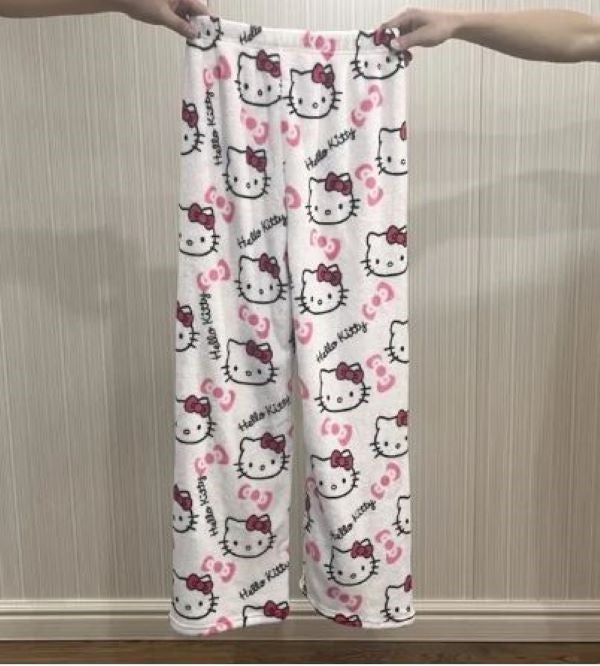 Pants - Hello Kitty Bows - White-hotRAGS.com