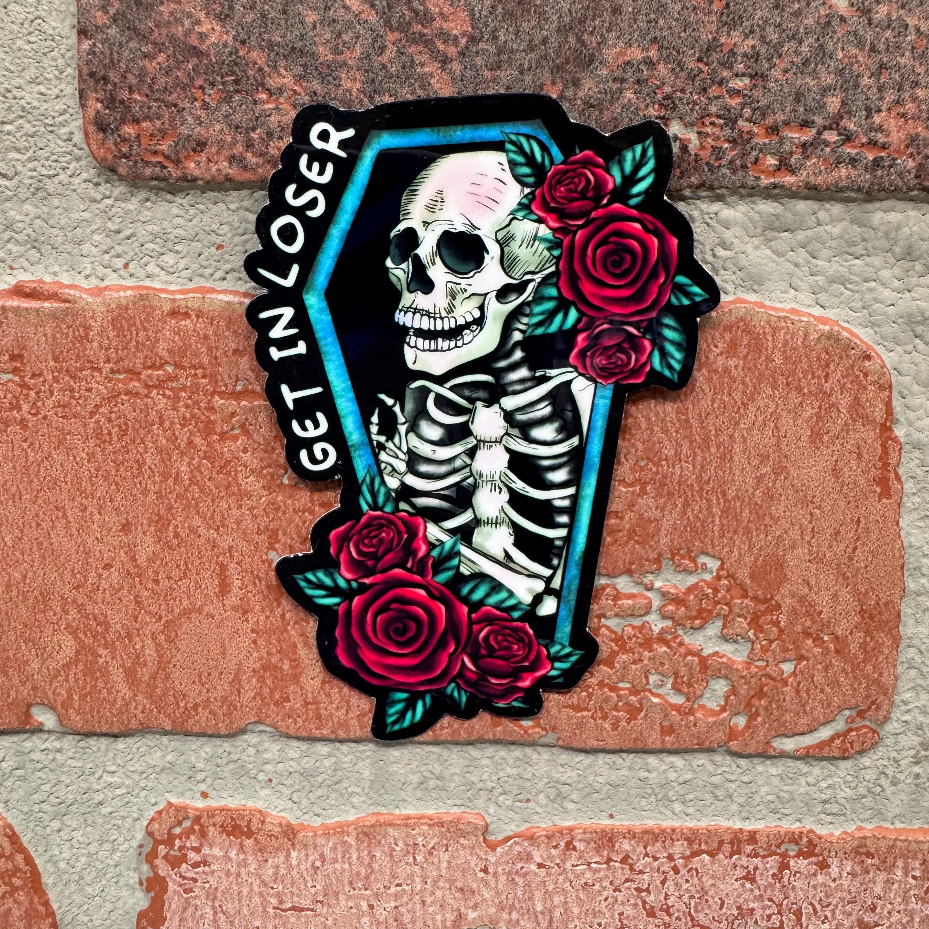 Sticker - Get In Loser Skull-hotRAGS.com