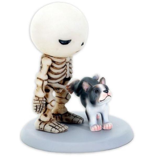 Statue -Skeleton Lucky With Dog-hotRAGS.com