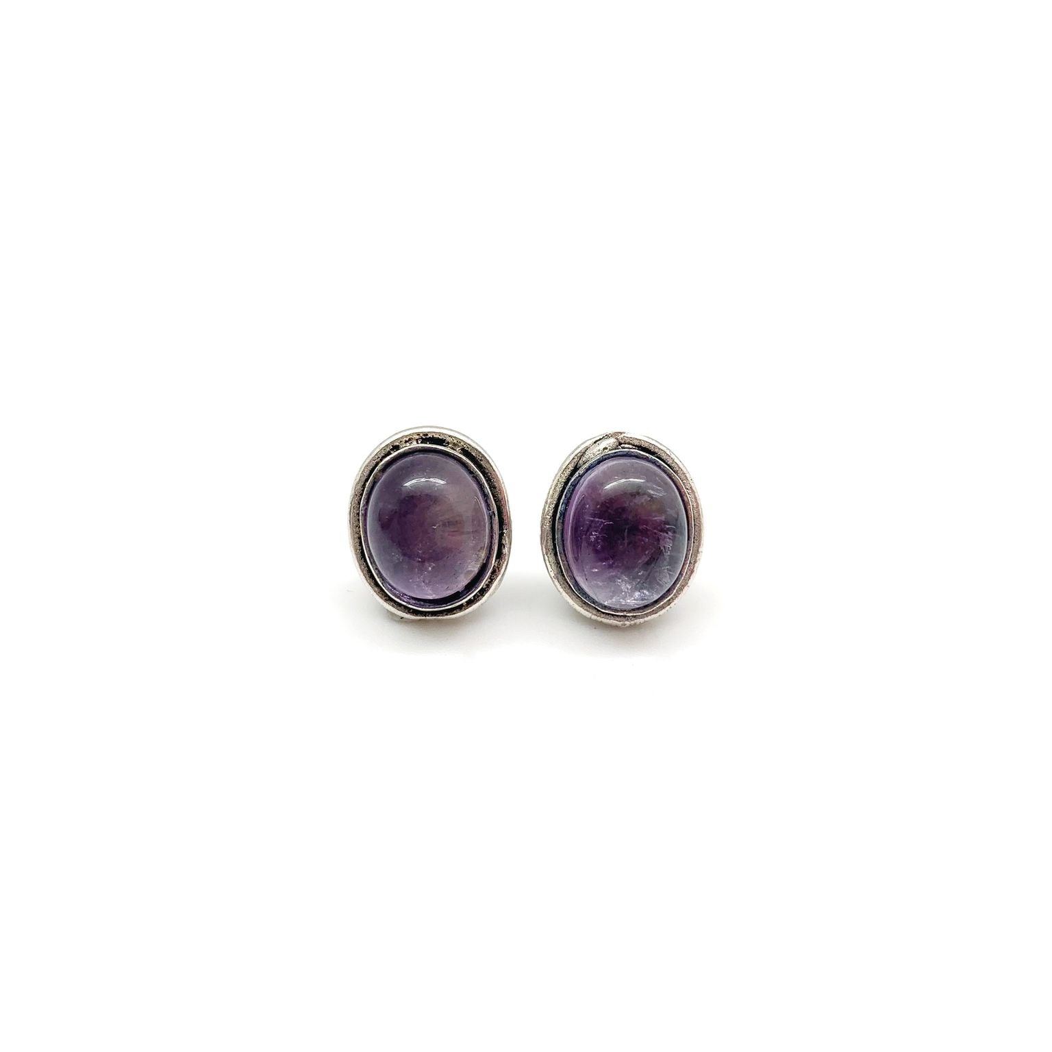 Earrings- Semi Precious Post Earrings - Amethyst-hotRAGS.com