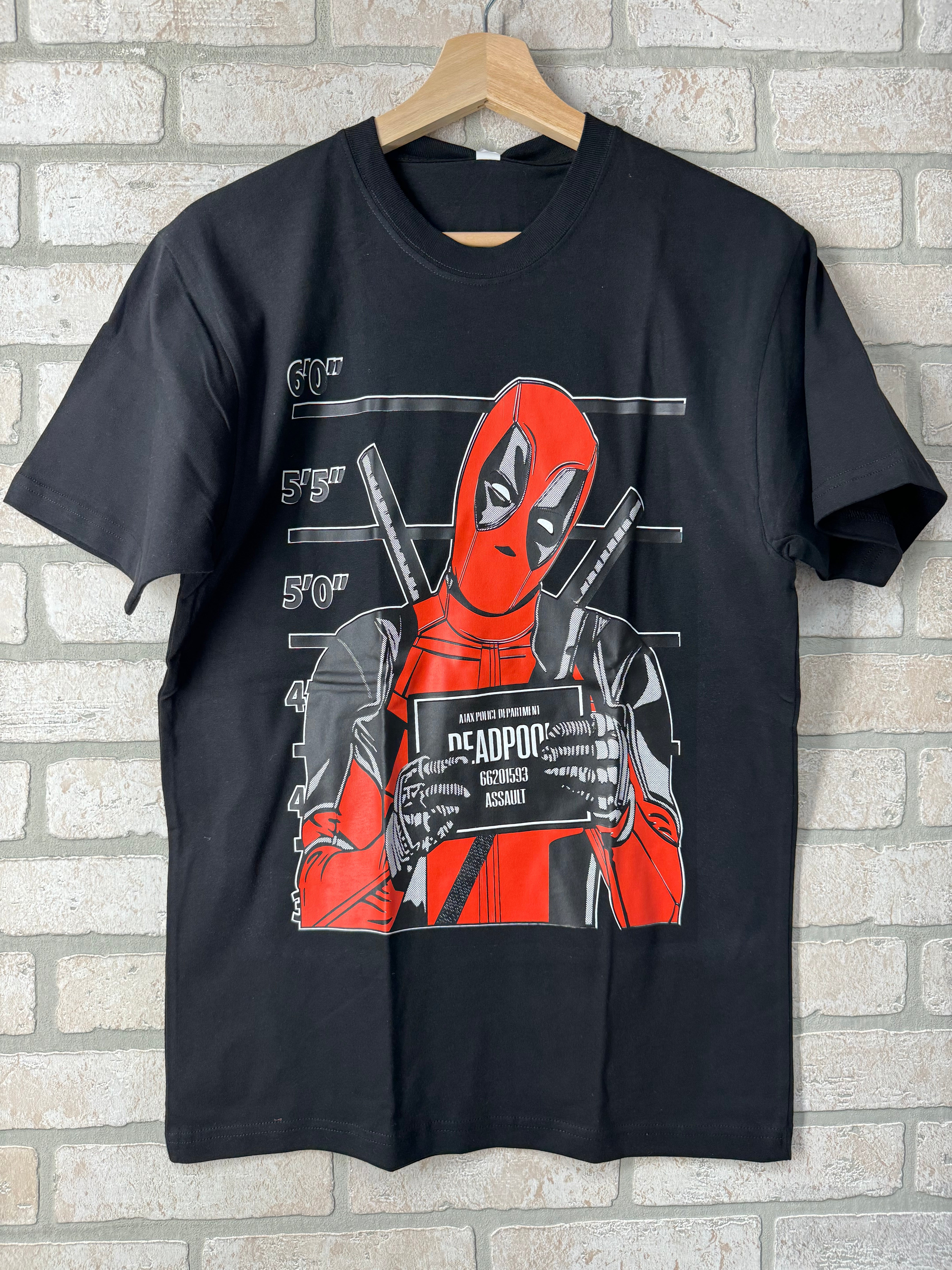 T Shirt - Dead Pool Mug Shot-hotRAGS.com