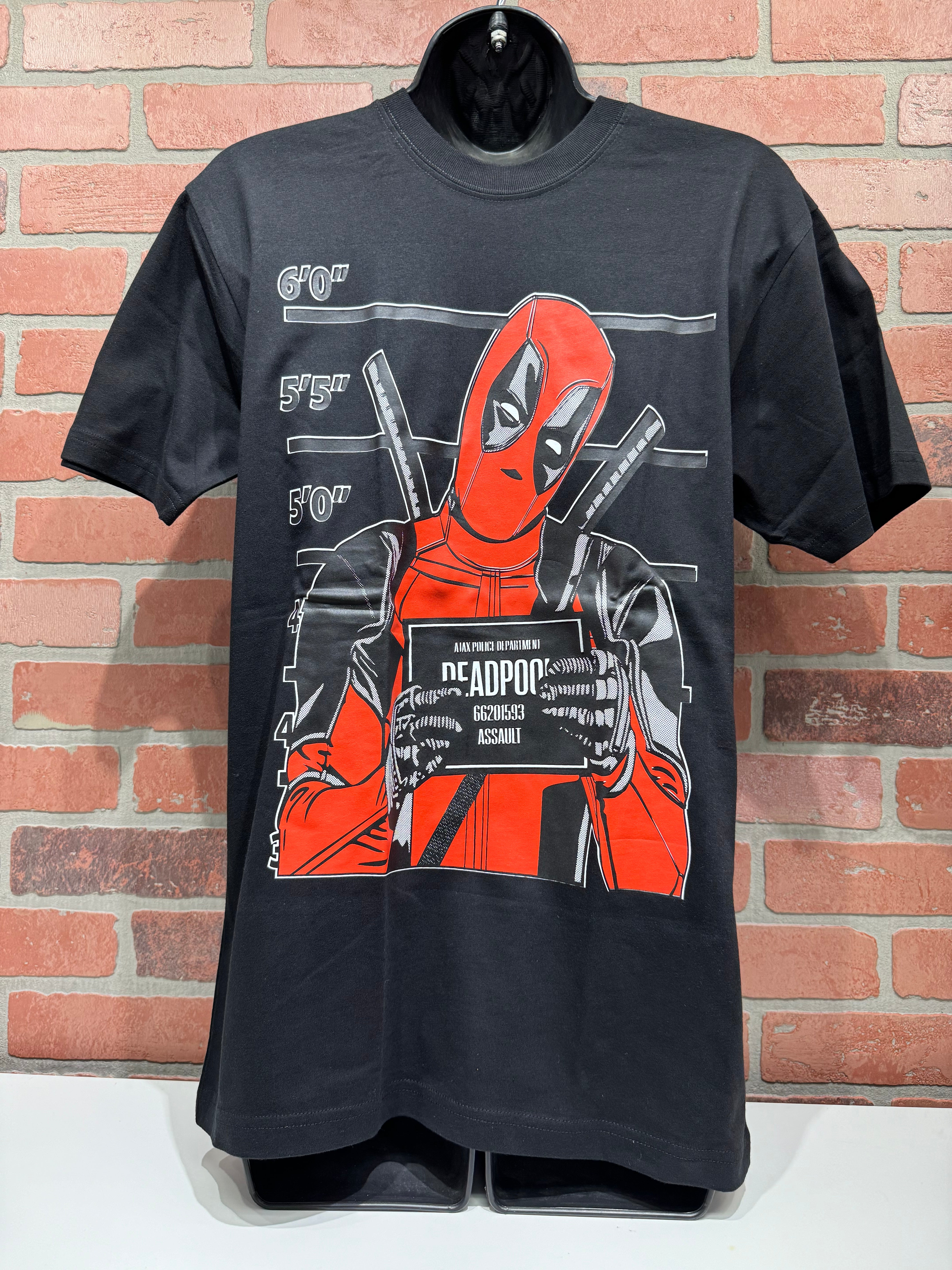 T Shirt - Dead Pool Mug Shot-hotRAGS.com