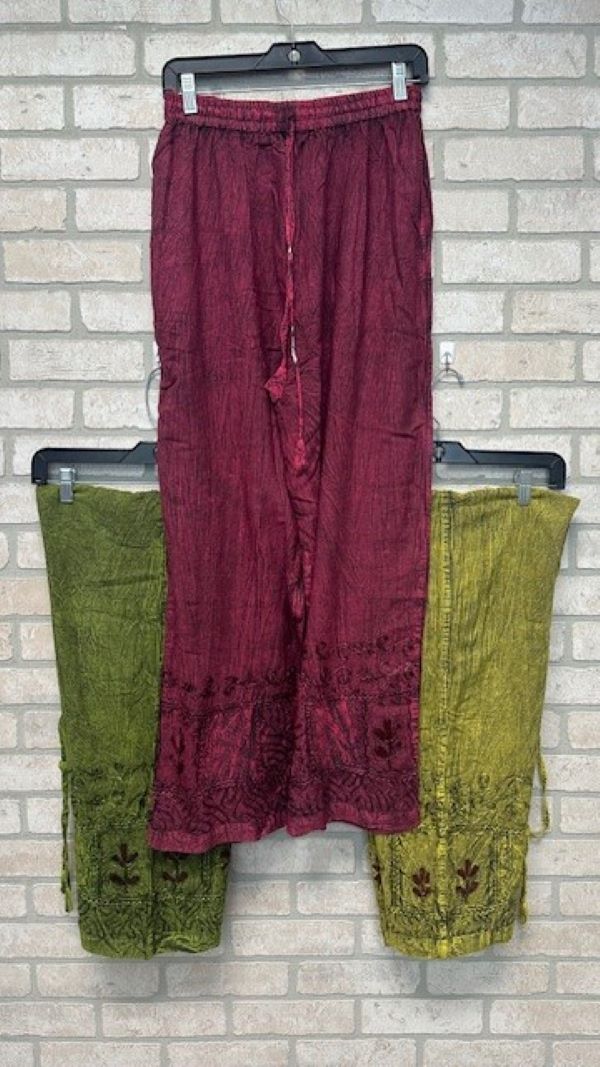 Pants - Rayon Embroidered - Assorted-hotRAGS.com