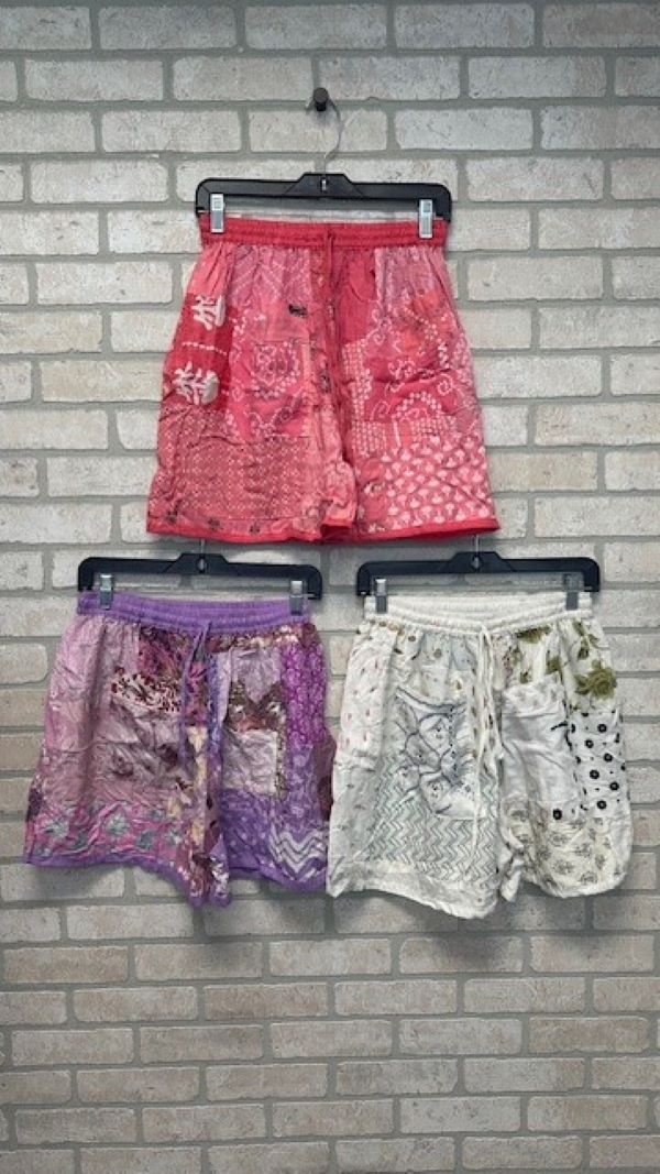 Shorts - Patchwork Rayon - Assorted-hotRAGS.com