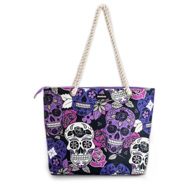 Bag - Tote Skull Sugar Purple-hotRAGS.com