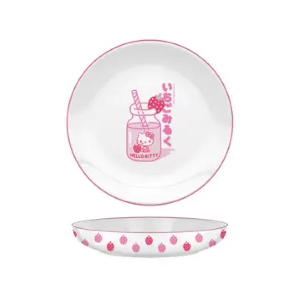 Bowl - Hello Kitty Strawberry Milk - 9" Ceramic Dinner Bowl-hotRAGS.com