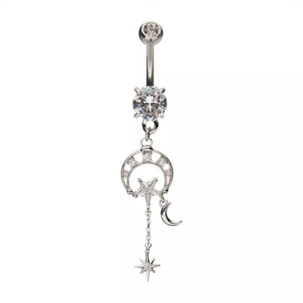 Belly Ring - Moon Star Dangle-hotRAGS.com