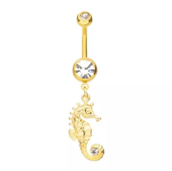 Belly Ring - Gold Seahorse-hotRAGS.com