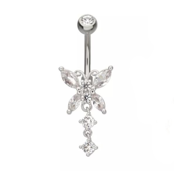 Belly Ring - Butterfly Gem-hotRAGS.com