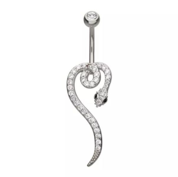 Belly Ring - Snake Black Eyes-hotRAGS.com