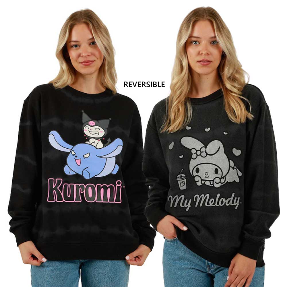 Sweatshirt - Kuromi And My Melody Reversible Sweatshirt-hotRAGS.com