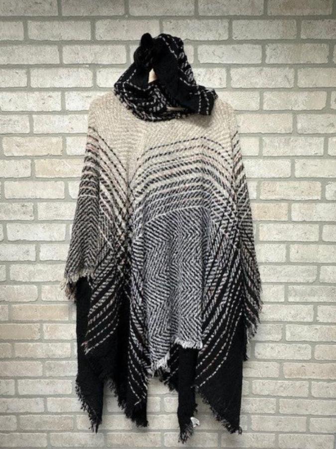 Poncho - Hooded Striped-hotRAGS.com