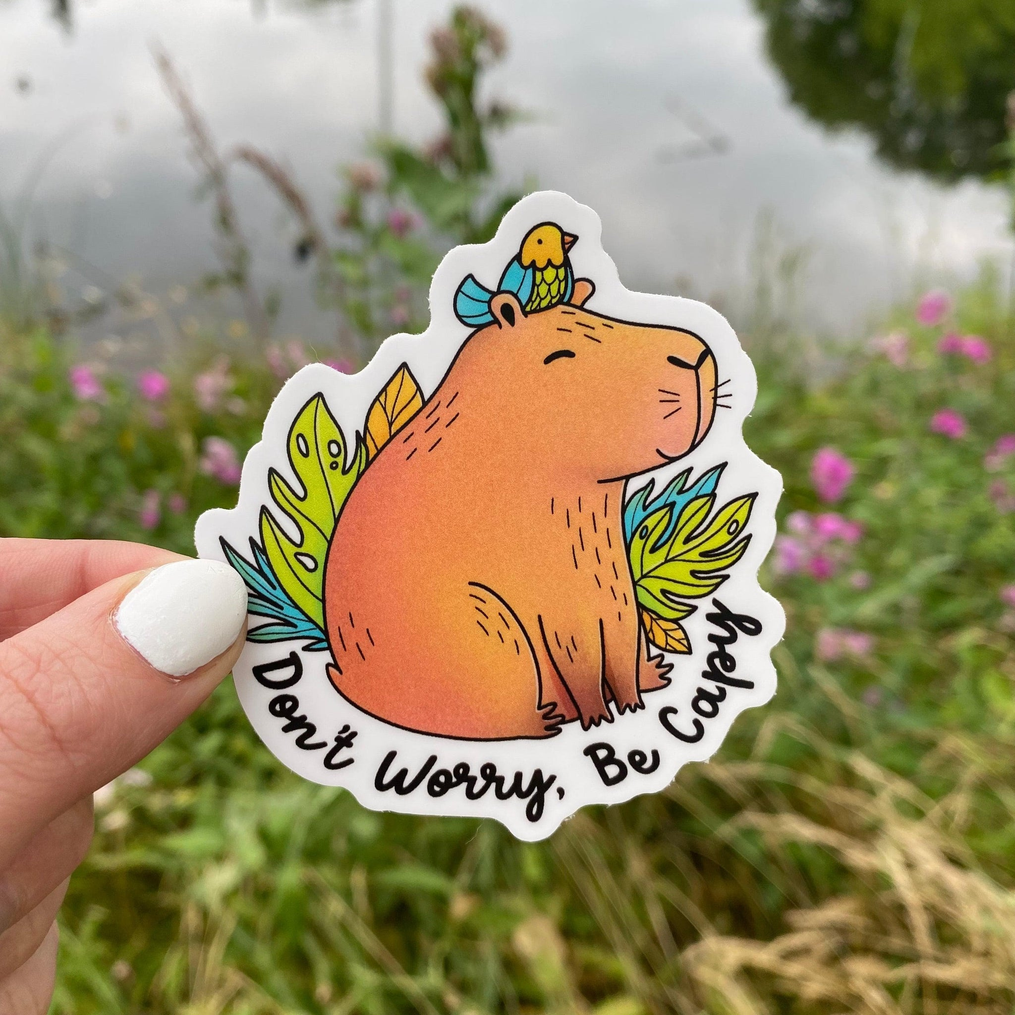 Sticker - Don't Worry Be Capy-hotRAGS.com