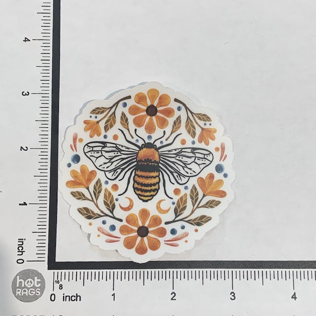 Sticker - Flowers Bee Clear-hotRAGS.com