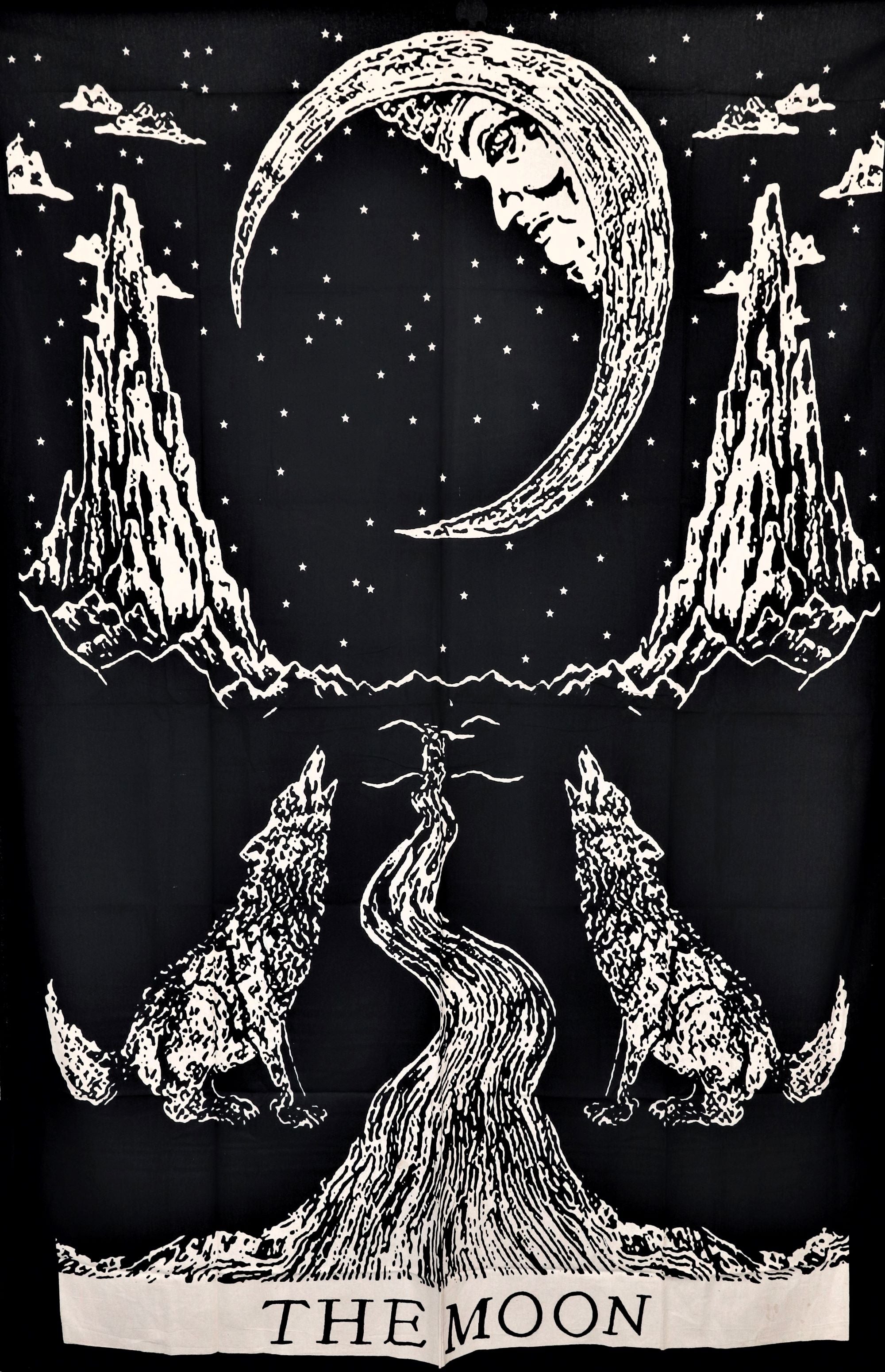 Tapestry - Fox Moon Black White-hotRAGS.com