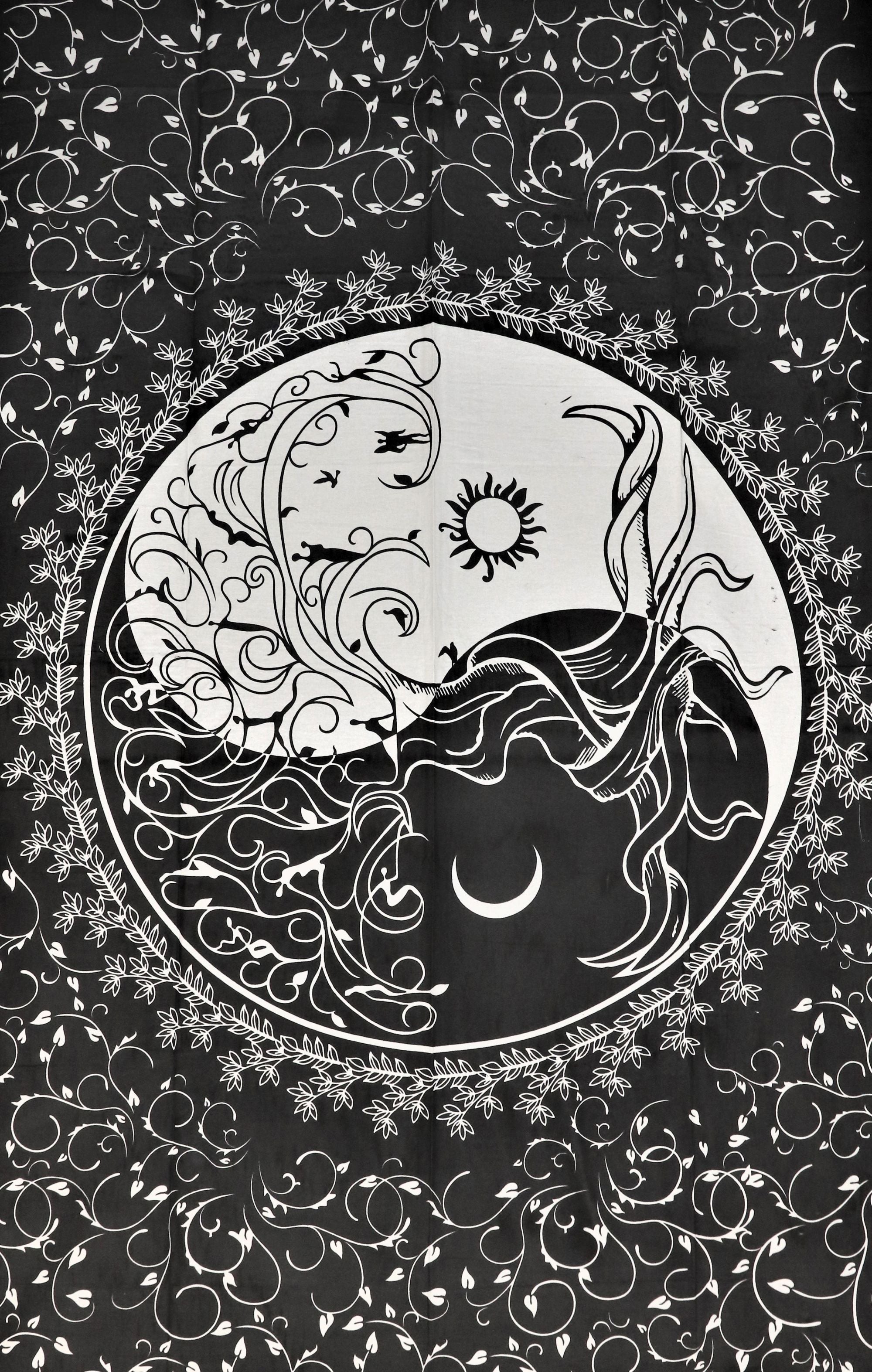 Tapestry - Ying Yang - Sun And Moon-hotRAGS.com