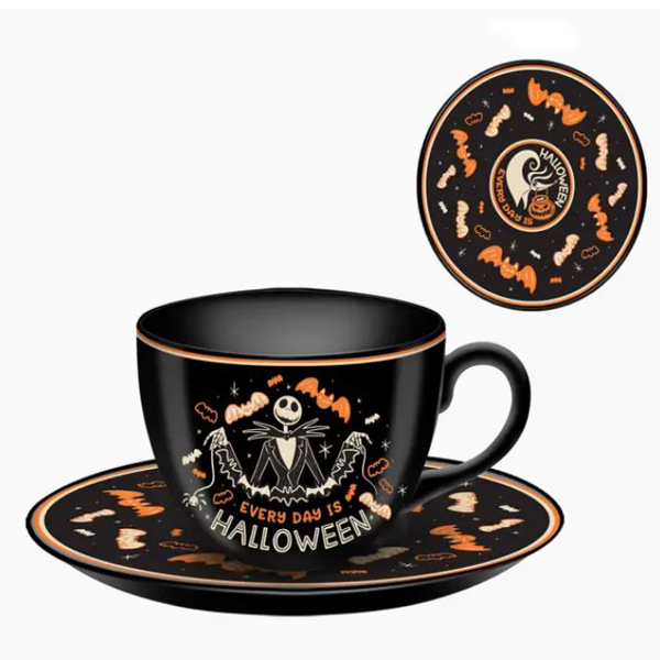 Mug And Saucer - Nightmare Before Christmas - Jack Bats -Halloween Mug-hotRAGS.com