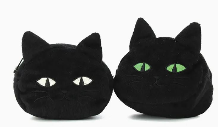 Coin Purse Keychain - Furry Black Cat-hotRAGS.com