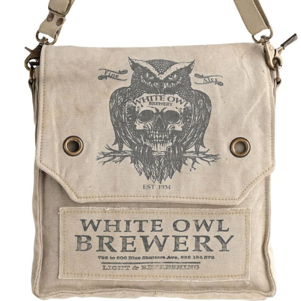 BAG - CANVAS WHITE OWL Brewery-hotRAGS.com