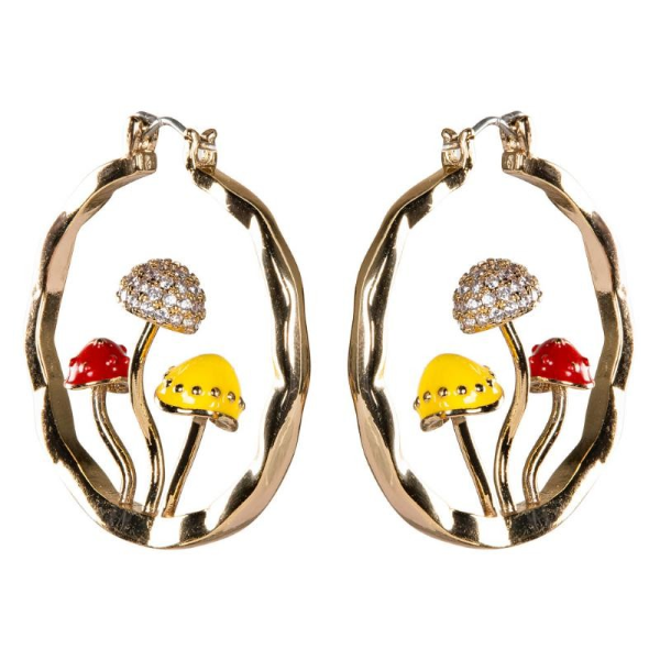 Earrings - Gold Mushroom-hotRAGS.com