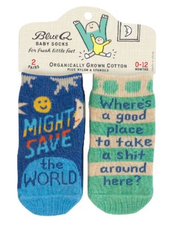 Socks - Baby Socks -Save World/ Where's a Good Place To Take A Shit-hotRAGS.com