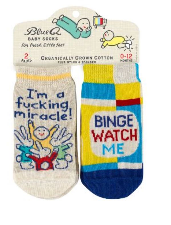 Socks - Baby Socks - Fucking Miracle/Binge Watch Me-hotRAGS.com