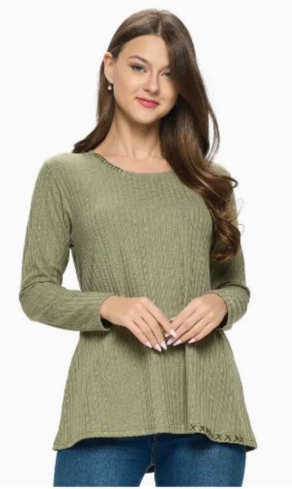 Jr Long Sleeve Top - Stitched - Green-hotRAGS.com