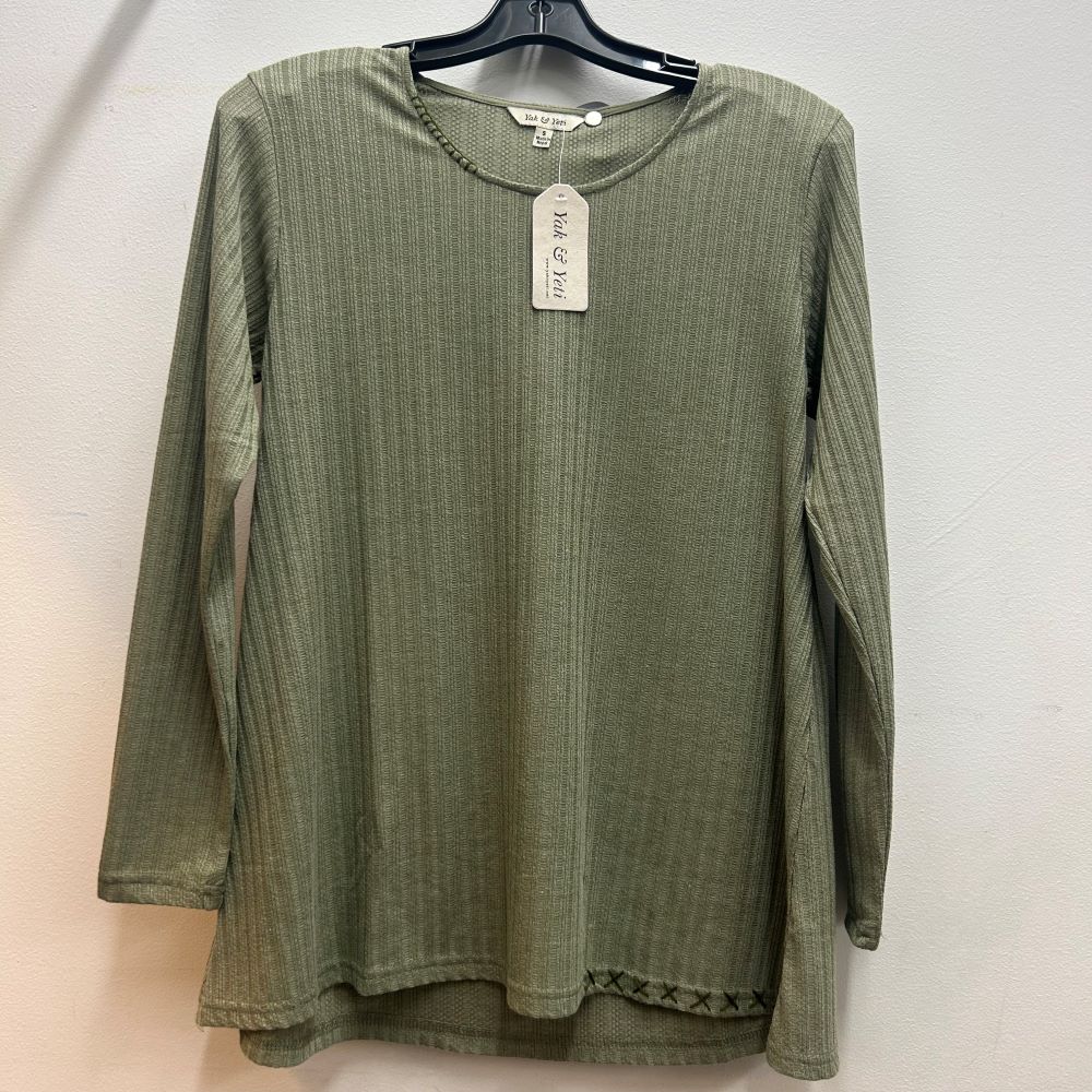 Jr Long Sleeve Top - Stitched - Green