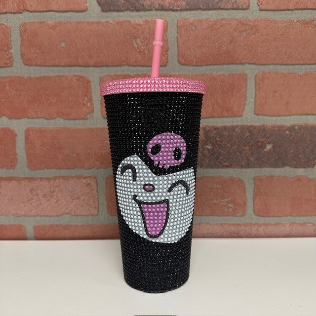 Tumbler - Kuromi - Rhinestone 16oz Acrylic Tumbler-hotRAGS.com